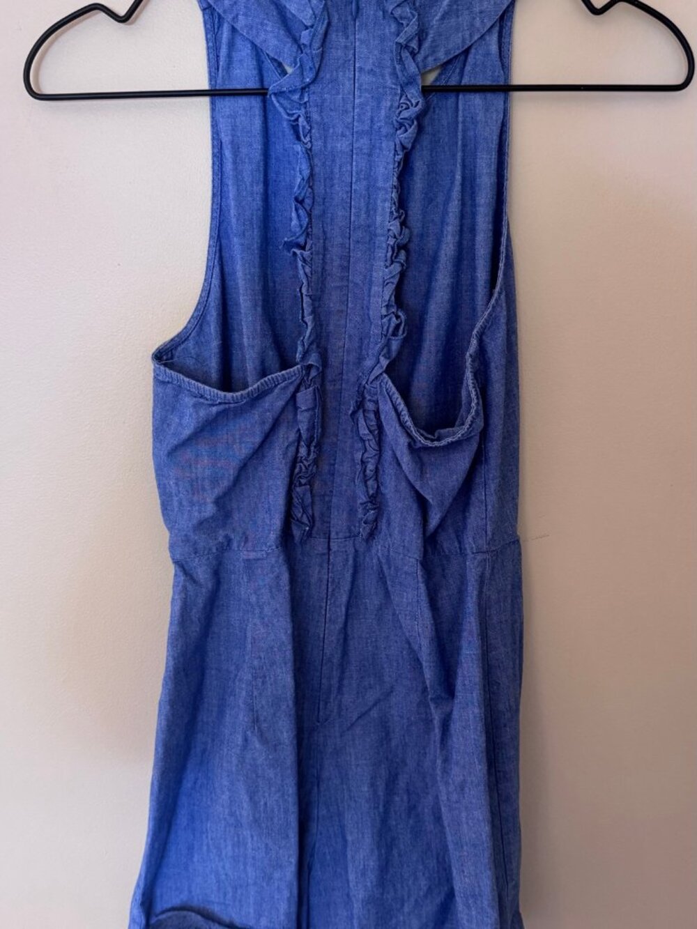 Zara Basic Denim Sleeveless Size XS Blue Chambray